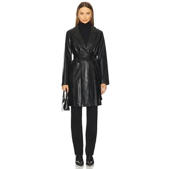 ❤️Jenni Kayne Vegan Patent Leather Trench Coat❤️ - Picture 1 of 3